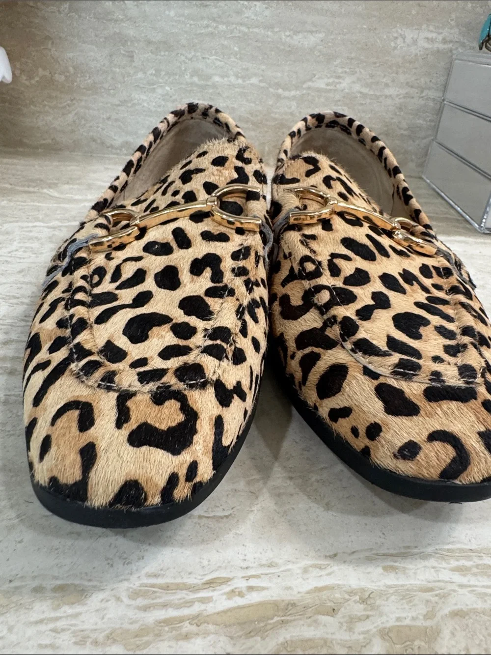 Steve Madden Leopard Print Loafers - Tan and Black